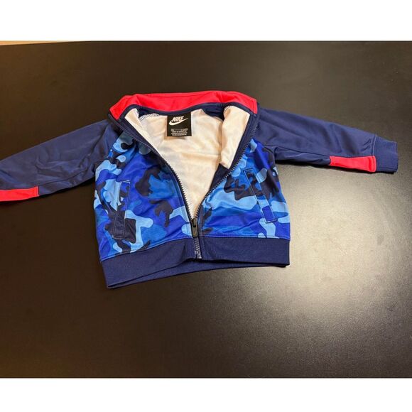 Nike Blue Camo Zipdown Track Sweatshirt Baby Infant Size 12 Months - Picture 2 of 8